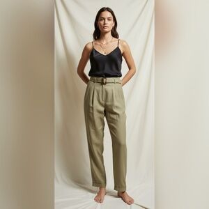 Vintage Liz Claiborne Silk Linen Pants 4 | High Waisted Trousers Removable Belt
